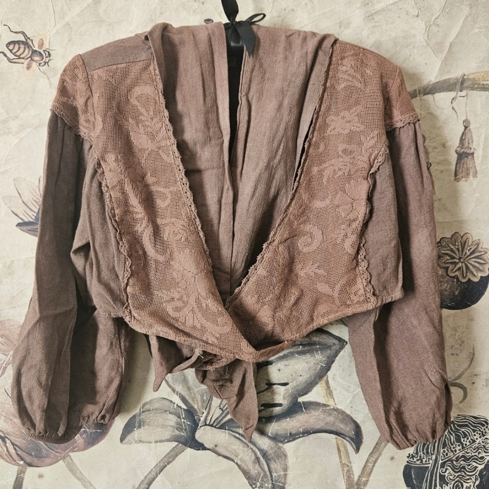 vintage-inspired crop wrap top